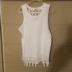 Girls lace detail tank top